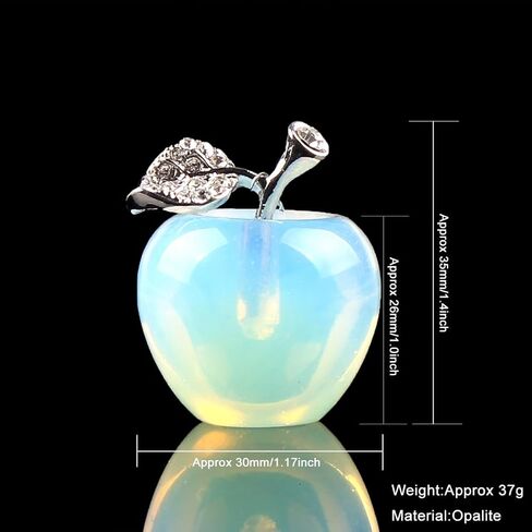 30mm Cherry Quartz Carved Crystal Apple Statue Desk Decor Collectible Figurine in Saudi Arabia