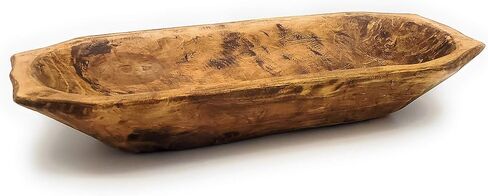 وعاء تزيين خشبي ريفي مقاس 17 بوصة - 20 بوصة - وعاء عجين فريد من نوعه - القرن الكبير in Kuwait