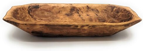 وعاء تزيين خشبي ريفي مقاس 17 بوصة - 20 بوصة - وعاء عجين فريد من نوعه - القرن الكبير in Kuwait