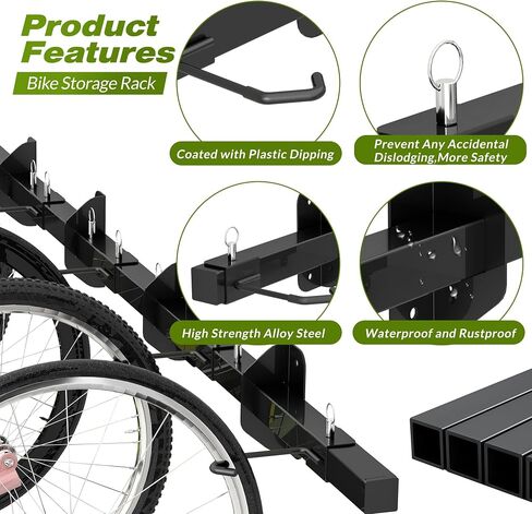 Bike Storage Rack with Shelf, Bike Wall Mount Garage Stand, Bike Hanger Storage Bicycles Hanger Hooks Bike Hooks for Garage Organizer in Saudi Arabia
