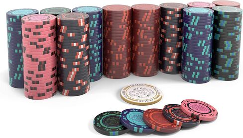 Bullets Playing Cards - Poker case with 300 clay poker chips Corrado without values in Saudi Arabia