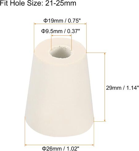 MECCANIXITY Rubber Tapered Plug 15mm to 20mm with Hole Test Tubes Bungs Stopper White for Lab Home 10 Pieces in Saudi Arabia