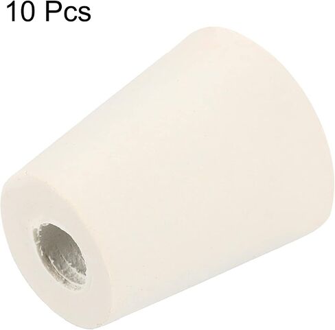 MECCANIXITY Rubber Tapered Plug 15mm to 20mm with Hole Test Tubes Bungs Stopper White for Lab Home 10 Pieces in Saudi Arabia