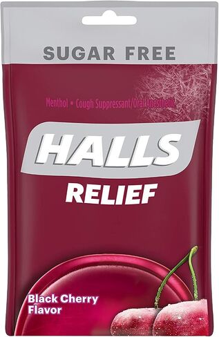 Halls Mentho-Lyptus Drops Sugar Free Black Cherry - 25 ct, Pack of 2 in Saudi Arabia