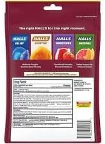 Halls Mentho-Lyptus Drops Sugar Free Black Cherry - 25 ct, Pack of 2 in Saudi Arabia