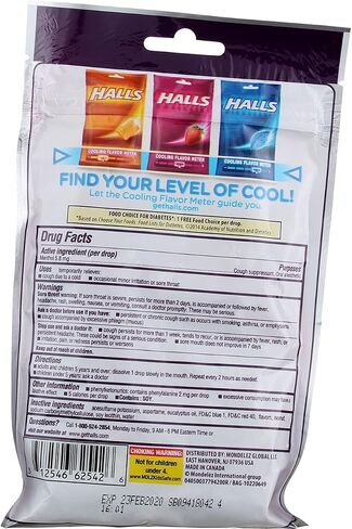 Halls Mentho-Lyptus Drops Sugar Free Black Cherry - 25 ct, Pack of 2 in Saudi Arabia
