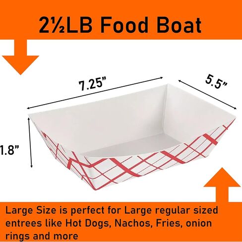 Mr Miracle Paper Food Trays, Kraft Paper. Medium (2.5LB). 50 Pack, Disposable, Recyclable Serving Boats.For Condiments, Snacks & Concession Food, Grease Ressistant in Saudi Arabia