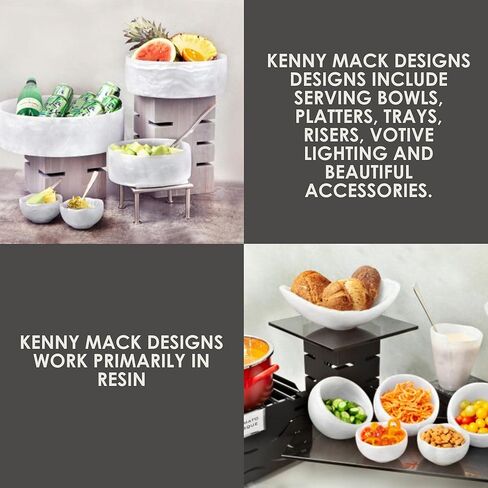 صينية تقديم البوفيه من Steelite، شاشة عرض مستطيلة الشكل من الراتنج من Kenny Mack Cameron، مقاس 19.5 × 16.5 × 1.5، مموجة، لون أسود Expresso in Kuwait