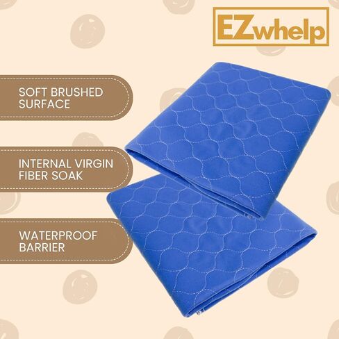 EZwhelp، وسادات سريعة الجفاف - 34 × 36 4 عبوات + وسادة إضافية 18 × 24 بوصة. الحل النهائي لليالي الجافة: امتصاص عالي، قابل لإعادة الاستخدام، ومقاوم للماء، حماية من التبول اللاإرادي وسلس البول لجميع الأعمار. in Kuwait