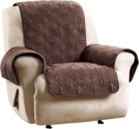 غطاء كرسي من الألياف الدقيقة المقاومة للانزلاق من شركة SURE FIT Furniture Friend بلون الشوكولاتة in Kuwait