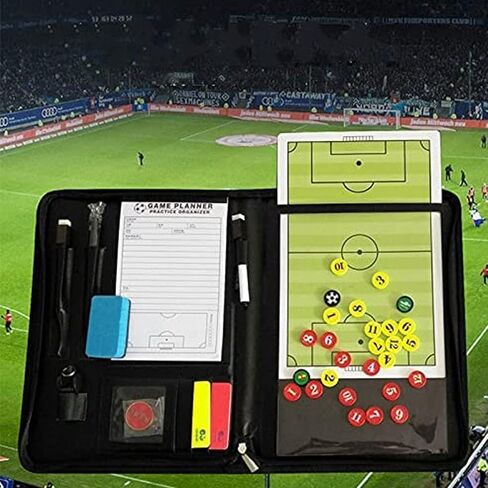 لوحة مفاتيح لمدربي كرة السلة من السلع الرياضية، لوحة مدرب كرة القدم/كرة السلة/الكرة الطائرة/كرة اليد مع قلم تحديد وقلم وممحاة وبطاقات صفراء وحمراء، معدات تدريب كرة القدم، 53 × 31 سم in Kuwait
