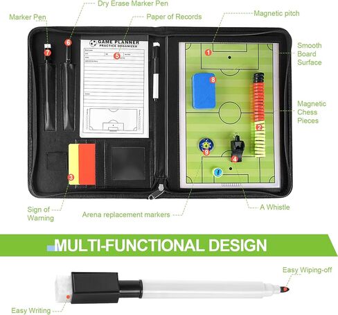 لوحة مفاتيح لمدربي كرة السلة من السلع الرياضية، لوحة مدرب كرة القدم/كرة السلة/الكرة الطائرة/كرة اليد مع قلم تحديد وقلم وممحاة وبطاقات صفراء وحمراء، معدات تدريب كرة القدم، 53 × 31 سم in Kuwait