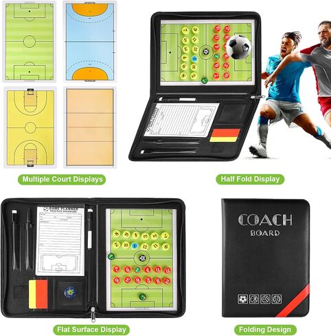 لوحة مفاتيح لمدربي كرة السلة من السلع الرياضية، لوحة مدرب كرة القدم/كرة السلة/الكرة الطائرة/كرة اليد مع قلم تحديد وقلم وممحاة وبطاقات صفراء وحمراء، معدات تدريب كرة القدم، 53 × 31 سم in Kuwait