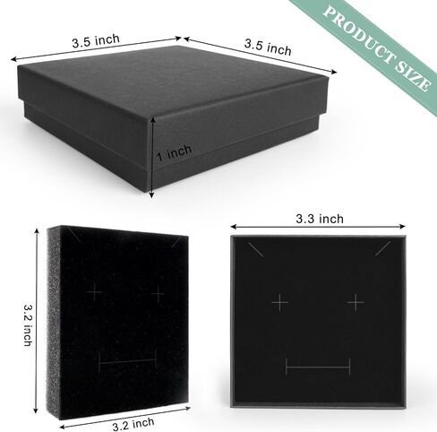 Small Jewelry Boxes, 3.5x3.5x1 Inch Jewelry Gift Boxes, Velvet Sponge Cardboard Gift Boxes for Jewelry Earrings Necklaces Bracelets(40 Pack Black) in Saudi Arabia