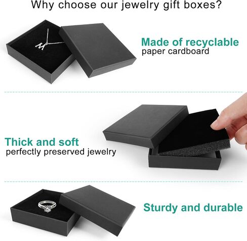 Small Jewelry Boxes, 3.5x3.5x1 Inch Jewelry Gift Boxes, Velvet Sponge Cardboard Gift Boxes for Jewelry Earrings Necklaces Bracelets(40 Pack Black) in Saudi Arabia