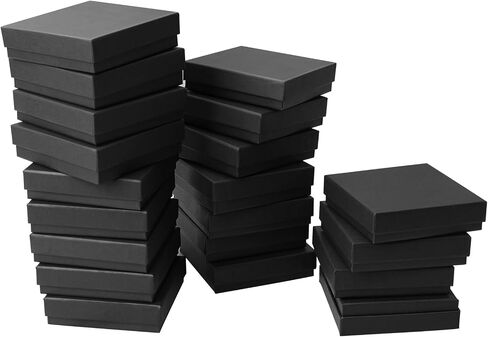 Small Jewelry Boxes, 3.5x3.5x1 Inch Jewelry Gift Boxes, Velvet Sponge Cardboard Gift Boxes for Jewelry Earrings Necklaces Bracelets(40 Pack Black) in Saudi Arabia