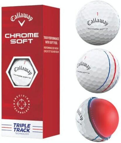 Callaway Chrome Soft Triple Track Golf Balls (White, 3pk) 1 Sleeve 2022 in Saudi Arabia