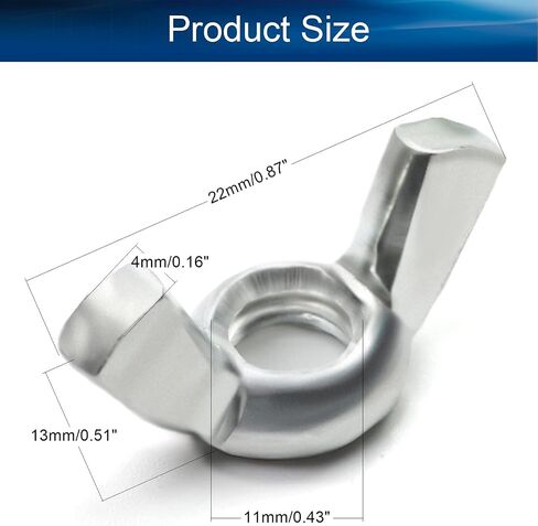 MroMax 10Pcs M6 Butterfly Wing Nuts Carbon Steel Zinc Plated Wing Nuts Silver Hand Twist Tighten Ear Butterfly Nut Fasteners Parts Metric for Mechanical Electronic Furniture Decoration in Saudi Arabia