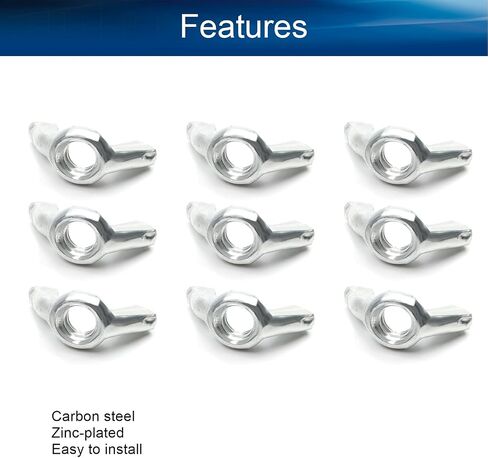MroMax 10Pcs M6 Butterfly Wing Nuts Carbon Steel Zinc Plated Wing Nuts Silver Hand Twist Tighten Ear Butterfly Nut Fasteners Parts Metric for Mechanical Electronic Furniture Decoration in Saudi Arabia