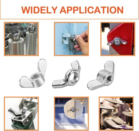 MroMax 10Pcs M6 Butterfly Wing Nuts Carbon Steel Zinc Plated Wing Nuts Silver Hand Twist Tighten Ear Butterfly Nut Fasteners Parts Metric for Mechanical Electronic Furniture Decoration in Saudi Arabia