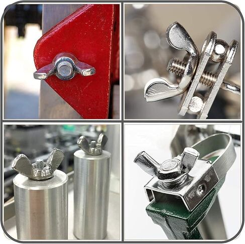 MroMax 10Pcs M6 Butterfly Wing Nuts Carbon Steel Zinc Plated Wing Nuts Silver Hand Twist Tighten Ear Butterfly Nut Fasteners Parts Metric for Mechanical Electronic Furniture Decoration in Saudi Arabia