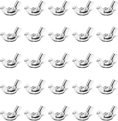 MroMax 10Pcs M6 Butterfly Wing Nuts Carbon Steel Zinc Plated Wing Nuts Silver Hand Twist Tighten Ear Butterfly Nut Fasteners Parts Metric for Mechanical Electronic Furniture Decoration in Saudi Arabia