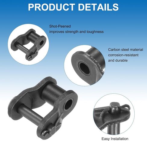 uxcell 8Pcs 16B-1 Chain Offset Half Link Roller 25.4mm Pitch Carbon Steel Master Connector Links for 16B-1 Chain in Saudi Arabia