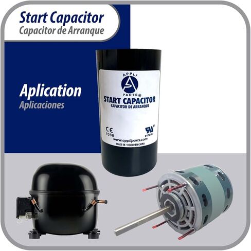 Appli Parts motor start capacitor 189-227 Mfd (microfarads) uF 330 VAC universal fit for electric motor applications 1-3/4 in Wide 3-3/8 in Height CON-189-330 in Saudi Arabia