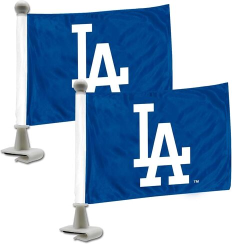 FANMATS 61846 Los Angeles Dodgers Ambassador Car Flags - 2 Pack Mini Auto Flags, 4in X 6in, Perfect for Hood or Trunk in Saudi Arabia