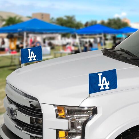 FANMATS 61846 Los Angeles Dodgers Ambassador Car Flags - 2 Pack Mini Auto Flags, 4in X 6in, Perfect for Hood or Trunk in Saudi Arabia