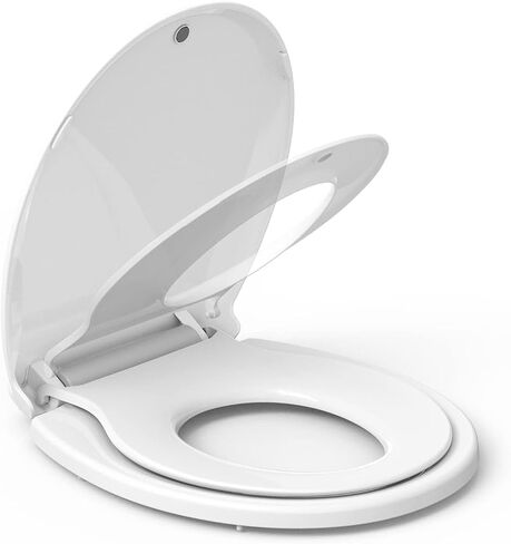 Family toilet seat, Round Toilet Seat with Toddler Seat Built in, Potty Training Toilet Seat Round Fits Both Adult and Child, with Slow Close and Magnets- Round, Easy to Install & Clean, White in Saudi Arabia