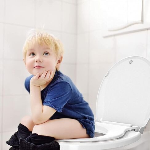 Family toilet seat, Round Toilet Seat with Toddler Seat Built in, Potty Training Toilet Seat Round Fits Both Adult and Child, with Slow Close and Magnets- Round, Easy to Install & Clean, White in Saudi Arabia