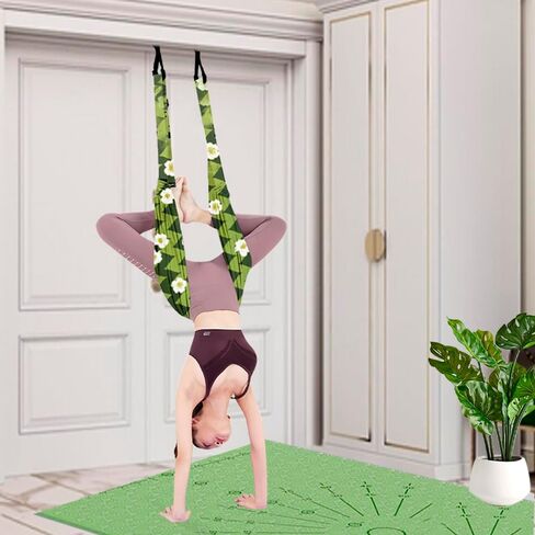 حزام اليوغا الممتد، حزام اللياقة البدنية لليوجا مع مرساة الباب، مدرب المرونة الخلفي، حزام التمدد، تمرين تمدد الساق، الأفضل للتمدد اليومي للعلاج الطبيعي والرقص واليوجا الجوية in Kuwait