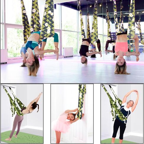 حزام اليوغا الممتد، حزام اللياقة البدنية لليوجا مع مرساة الباب، مدرب المرونة الخلفي، حزام التمدد، تمرين تمدد الساق، الأفضل للتمدد اليومي للعلاج الطبيعي والرقص واليوجا الجوية in Kuwait