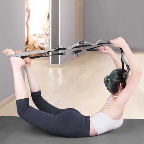 Yoga Stretch Strap With Loops, Flex Stretching Strap, Fascia Stretcher Adjustable With Multiple Loops For Physiotherapy, Pilates, Dance, Gymnastics in Saudi Arabia
