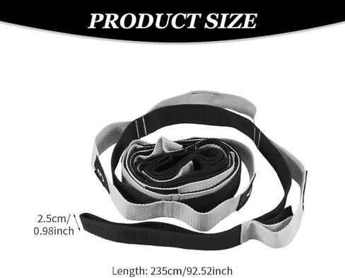 Yoga Stretch Strap With Loops, Flex Stretching Strap, Fascia Stretcher Adjustable With Multiple Loops For Physiotherapy, Pilates, Dance, Gymnastics in Saudi Arabia