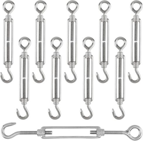 10 قطعة M6 وصلة ربط المقطورة، خطاف وصلة ربط المقطورة من الفولاذ المقاوم للصدأ، خطاف وصلة ربط المقطورة والعين لشد حبل سلك الكابل in Kuwait