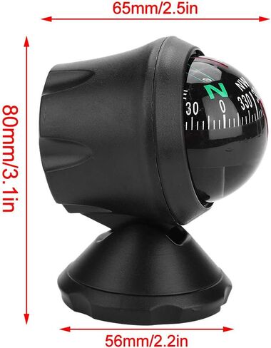 Car Ball Compass, Digital Adjustable Military Marine Boat Ball Night Vision Vehicles and Navigation for Vehicle Sea Ship Outdoor Trip Mountain Camping in Saudi Arabia
