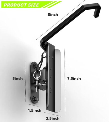 Swivel Bike Wall Mount, Vertical Bicycle Rack for Garage, Wall Mounted Bike Hanger Hook, Hanging Bike Storage Garage Organization, Black in Saudi Arabia