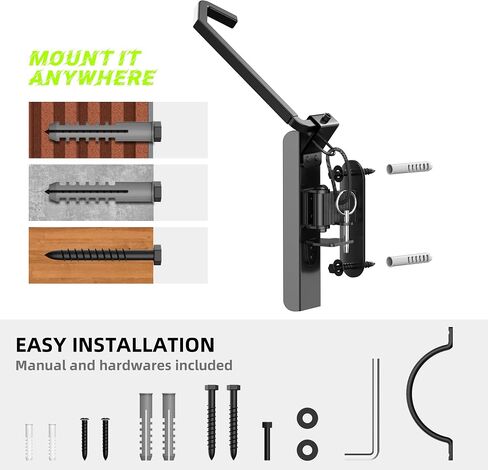 Swivel Bike Wall Mount, Vertical Bicycle Rack for Garage, Wall Mounted Bike Hanger Hook, Hanging Bike Storage Garage Organization, Black in Saudi Arabia