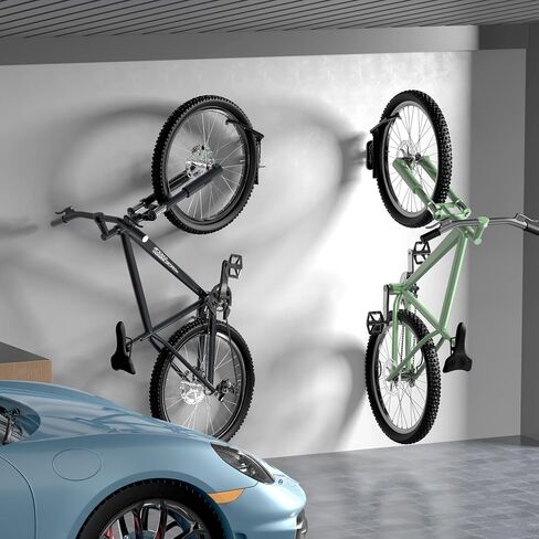 Swivel Bike Wall Mount, Vertical Bicycle Rack for Garage, Wall Mounted Bike Hanger Hook, Hanging Bike Storage Garage Organization, Black in Saudi Arabia