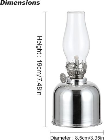 Oil Lamp Spuik Oil Lamps for Indoor Use Warm Home Mood Decor Lighting Kerosene Lamp Metal Glass Chamber Oil Lamp Outdoor Camping Hurricane Lamp Lantern Black in Saudi Arabia
