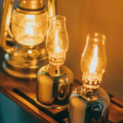 Oil Lamp Spuik Oil Lamps for Indoor Use Warm Home Mood Decor Lighting Kerosene Lamp Metal Glass Chamber Oil Lamp Outdoor Camping Hurricane Lamp Lantern Black in Saudi Arabia