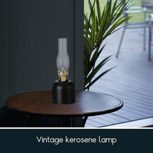 Oil Lamp Spuik Oil Lamps for Indoor Use Warm Home Mood Decor Lighting Kerosene Lamp Metal Glass Chamber Oil Lamp Outdoor Camping Hurricane Lamp Lantern Black in Saudi Arabia