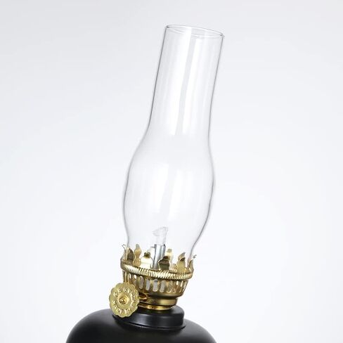 Oil Lamp Spuik Oil Lamps for Indoor Use Warm Home Mood Decor Lighting Kerosene Lamp Metal Glass Chamber Oil Lamp Outdoor Camping Hurricane Lamp Lantern Black in Saudi Arabia