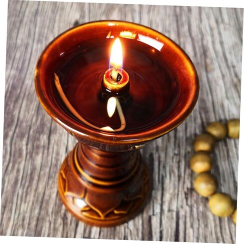 Ceramic Vintage Oil Lamp Oil Lamps for Indoor Use Lantern Wick Oil Lanterns for Indoor Use Kerosene Oil Lamp with Wick Decorative Oil Light Paraffin Oil Lamp Temple Oil Lamp in Saudi Arabia