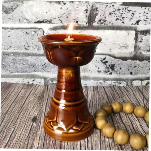 Ceramic Vintage Oil Lamp Oil Lamps for Indoor Use Lantern Wick Oil Lanterns for Indoor Use Kerosene Oil Lamp with Wick Decorative Oil Light Paraffin Oil Lamp Temple Oil Lamp in Saudi Arabia
