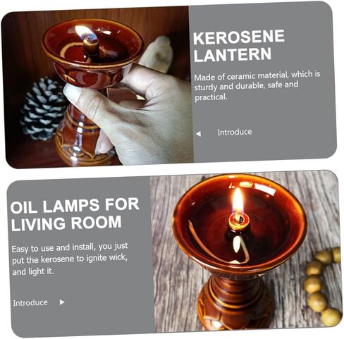 مصابيح زيت مصباح زيت من السيراميك للاستخدام الداخلي، فوانيس زيت الفتيل للاستخدام الداخلي، مصباح زيت الكيروسين مع ضوء زيت الفتيل المزخرف، مصباح زيت البارافين، مصباح زيت المعبد in Kuwait