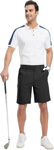 TBMPOY Mens Work Dress Shorts Golf Stretch Waistband Summer Pleated Casual Business Dressy Short for Men with Pockets in Saudi Arabia