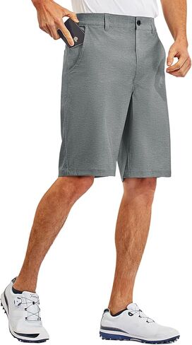 PULI Mens Golf Dress Shorts 10 Inch Inseam Casual Flat Front Summer Hiking Shorts with Pockets in Kuwait